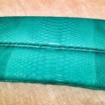 borsa in pelle di Pitone verde acqua